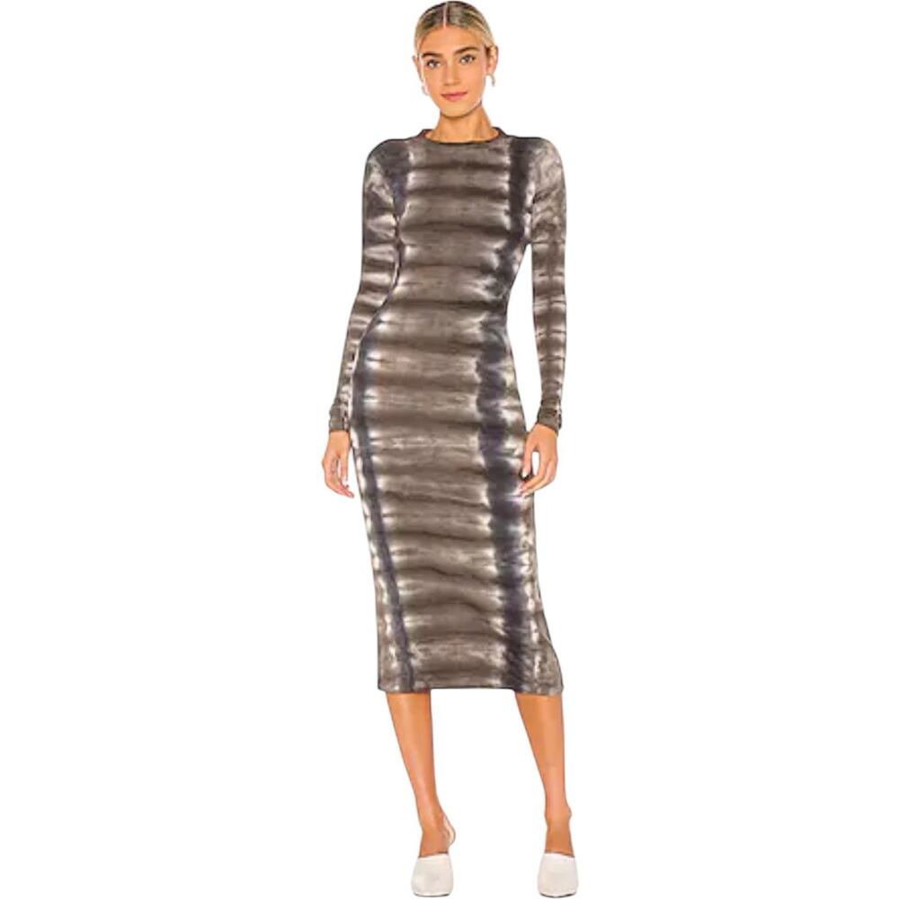 Young Fabulous & Broke S Blue Haze Camo Revolve Tie-Dye Long sleeve Ribbed dress